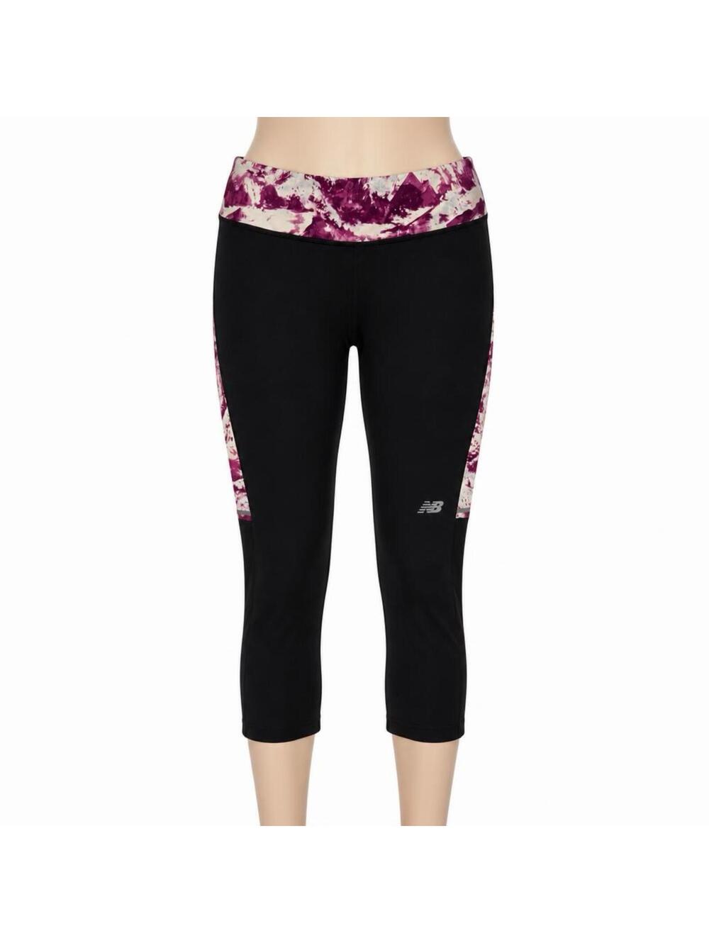 New Balance Women's Black and Purple Athletic Capris Size Large